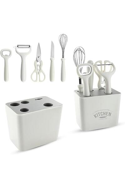 Arabest Multi Functional Kitchen Small Tool Set, 6-piece Set with Storage Stand