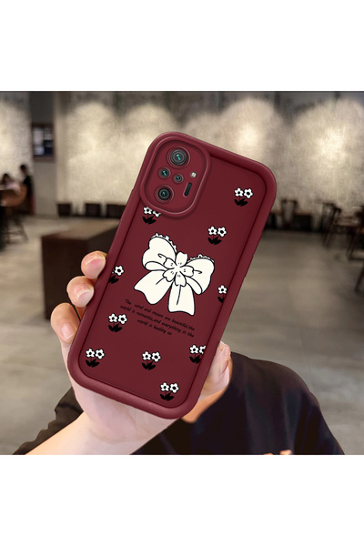 ARTISHELL Redmi Note 10 Pro Uyumlu, kurdele düğmesi ve kelebek desenli siliko...