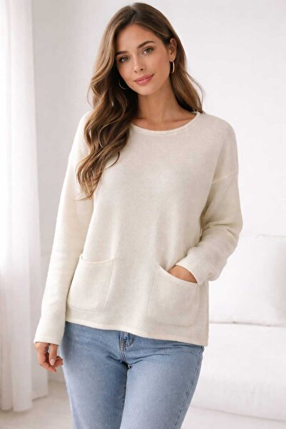 MARIQUITA Sausage Collar Pocketed Sweater