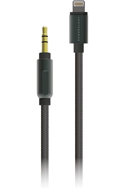 Powerology كابل Aux محول صوت AUX من الألومنيوم مقاس 3.5 مم