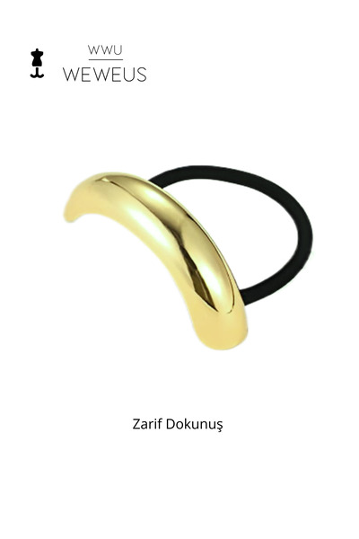 Weweus Cataramă elastică subțire cu o singură bandă, de culoare aurie, pentru...