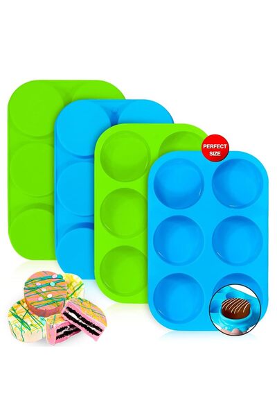 Arabest Set of 4 Cookie Molds, Safe and Soft Silicone Material, Cylinder Choc...