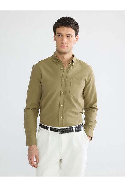 LC Waikiki Khaki Regular Fit Oxford Men's Shirt