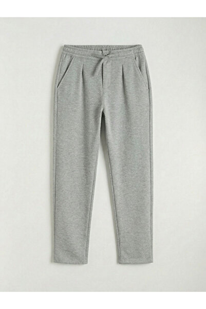 LC Waikiki Сиви панталони с еластична талия и плисета за момчета
