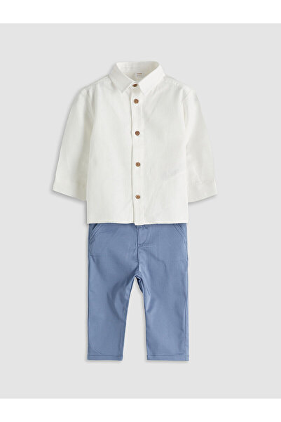 LC Waikiki Trendlucky Basic Baby Boy Shirt and Pants 2-Piece Set with Differe...