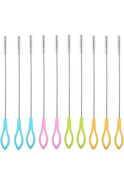 Arabest 10 Pieces Extra Long Baby Bottle Brush, Stainless Steel , Brush Straw...