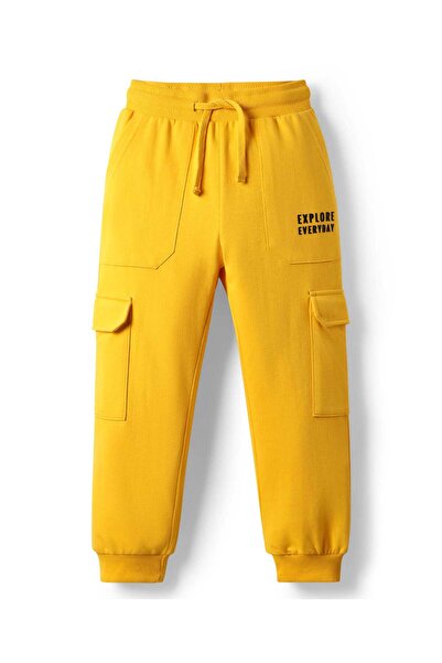 Pine kids Cotton Knit Full Length Lounge Pant with Text Print & Cargo Pockets...