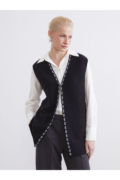 LC Waikiki Özmarka Нов сезон Дамски плетен кардиган с V-образно деколте и шарки