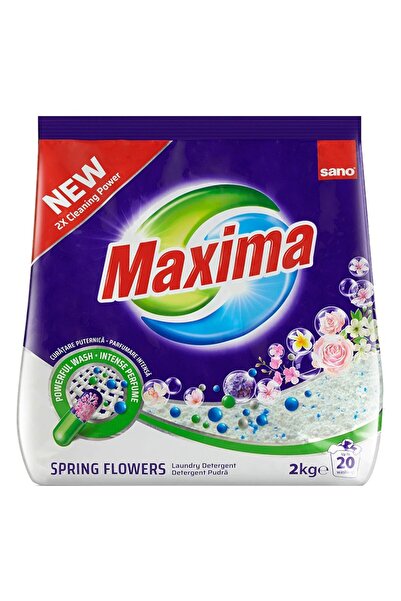 Sano Set of 2 x Maxima Spring Flowers Powder Laundry Detergent, 20 Washes, 2 kg