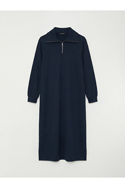 LC Waikiki New Season Navy Blue Polo Collar Sweat Dress from Güli̇s Gi̇yi̇m^