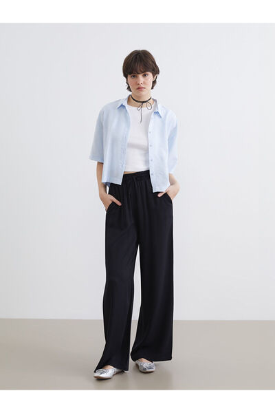 LC Waikiki YK PLUS Γυναικείο παντελόνι με ελαστική μέση και φαρδιά μπατζάκια