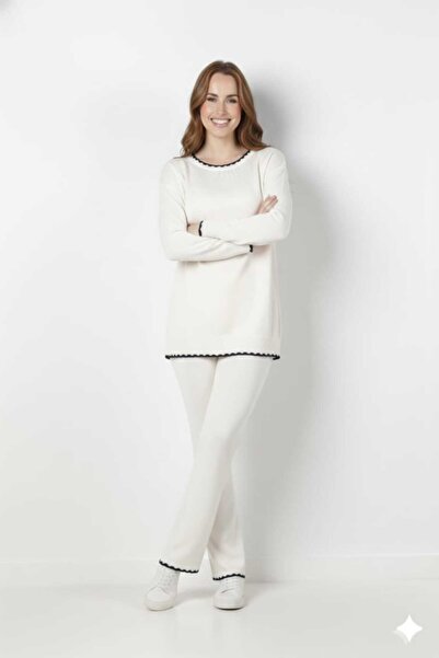 newmisal Women's Zigzag Stitched Knitwear Set