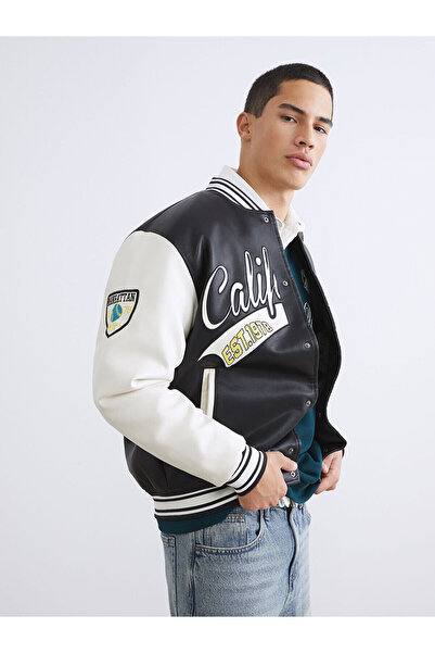 LC Waikiki Peak New Season Standard Fit Embroidered Men's College Jacket