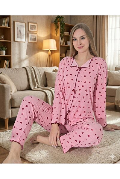 Freshness 0425 women's long sleeve pajama set with report