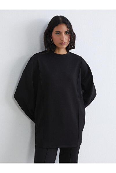 LC Waikiki Black Soft Touch Women's Sweatshirt Tunic