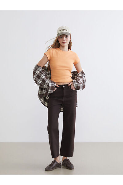 LC Waikiki Brown Straight Fit Women's Jean Pants