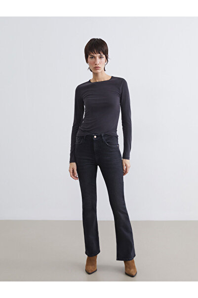 LC Waikiki Black Flare Women's Jean Pants