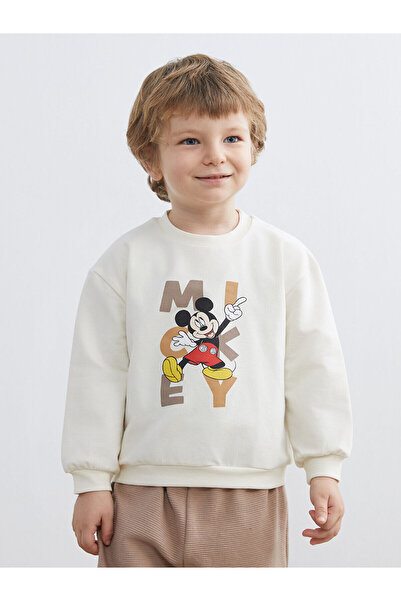 LC Waikiki Two Mt Shop Quality Lcw Baby Beige Mickey Mouse Printed Baby Boy S...