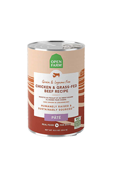 Open Farm طعام الكلاب الرطب بنكهة الدجاج ولحم البقر المغذى على العشب - 354 غرام