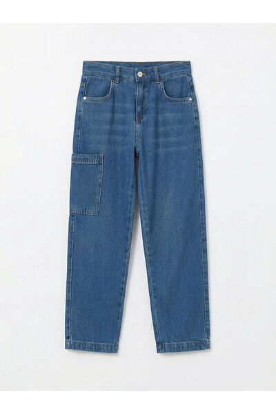 LC Waikiki Παντελόνι τζιν Indigo Loose Fit για αγόρια, στυλ Cargo