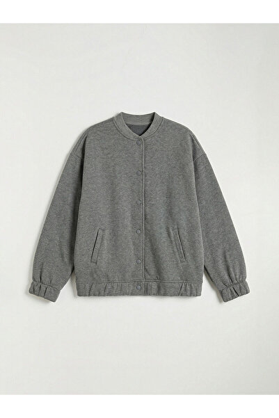 LC Waikiki Elsiva Collection Anthracite Girls' Thick College Jacket