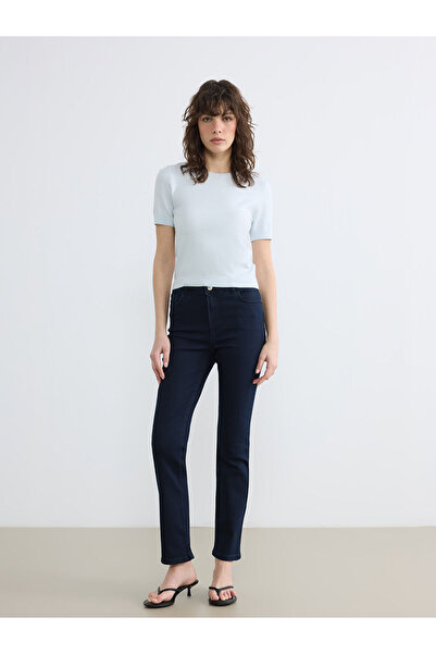 LC Waikiki Μαύρο γυναικείο τζιν παντελόνι εφαρμοστό