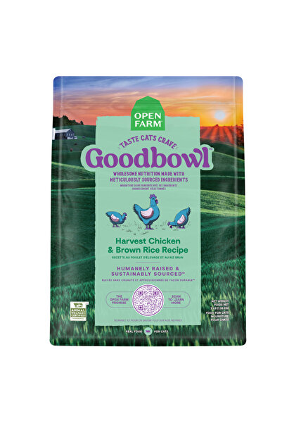 Open Farm Goodbowl Harvest Chicken&Brown Rice Recipe Dry Cat Food - 3.17KG