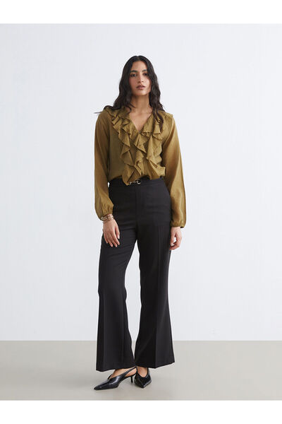 LC Waikiki Γυναικείο παντελόνι Özmarka New Season Standard Fit Με λεπτομέρεια...