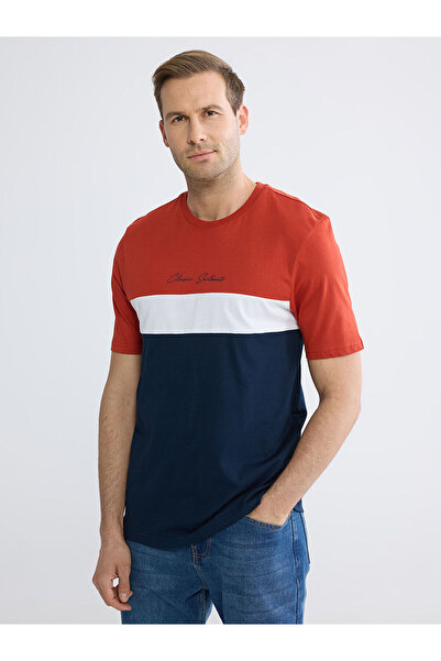 LC Waikiki قم بإنشاء أسلوبك من متجر UZG، قميص تي شيرت برتقالي للرجال من القطن...