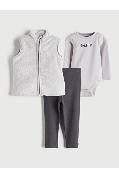 LC Waikiki Gray Baby Boy Set 3-Piece