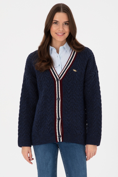 U.S. Polo Assn. Women's Navy Blue Knitwear Cardigan 50314775-Vr033