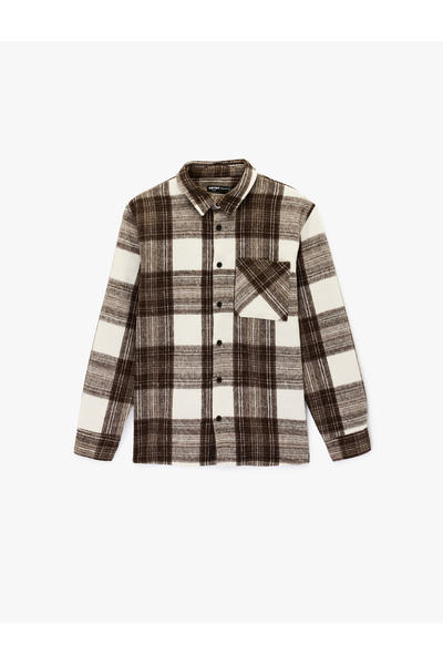 Koton Regular Fit Pocketed Classic Collar Long Sleeve Lumberjack Shirt