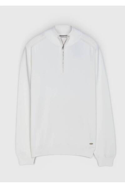 Ramsey سترة تريكو محبوكة مسطحة بنصف ياقة من إكرو