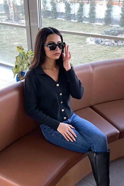 Mzr Collection كارديجان أصلي من ماركة أورجينال ماركة جولد بتفاصيل أزرار - أنث...