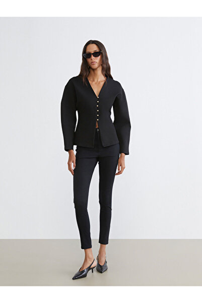 LC Waikiki Peak New Season V-Neck Peplum Women's Cardigan