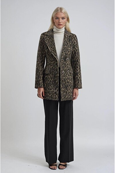 Lijuri Leopard patterned textured fabric blazer jacket 6181