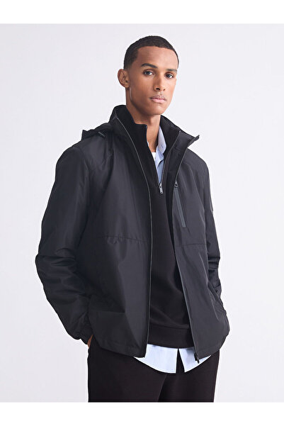 LC Waikiki Ανδρικό αδιάβροχο μπουφάν Navy Blue Standard Fit με κουκούλα