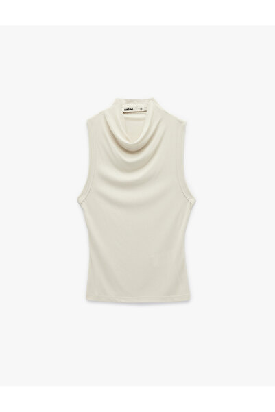 Koton Modal Fabric Slim Fit Stand Collar Sleeveless Blouse