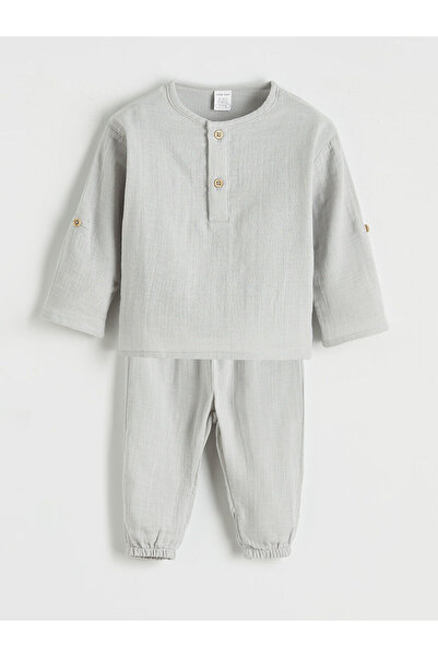 LC Waikiki Gray Baby Boy T-Shirt and Pants Set