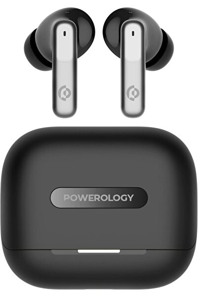 Powerology Hybrid ANC+ENC 6Mic Earphone - Black