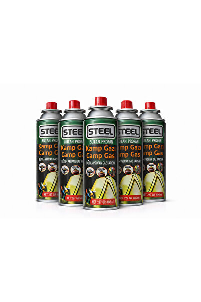 Janissary 5’li Kamp Gazı Seti | Butan + Propan Karışım, 227 gr / 400 ml Kartuş