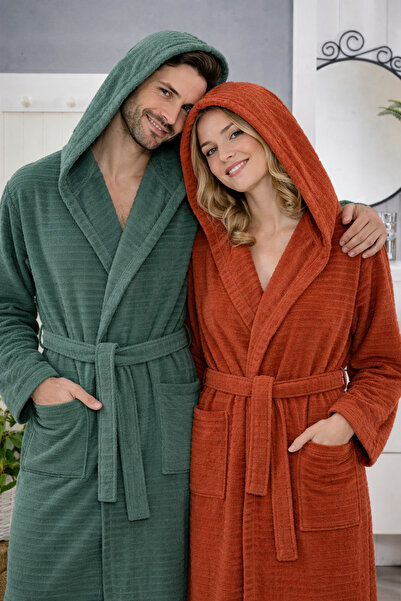 Asilex Home Collection ASILEX HOME %100 Pamuk | Kapüşonlu | Çift Kişilik Yeşi...