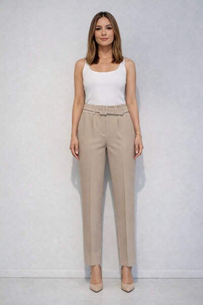AYHAN Belted Yangan Cep Tek Pile Normal Bell Pants