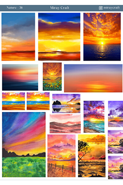 MirayDesign 1 foaie de autocolante cu tematică naturală de 12*17 cm pentru al...