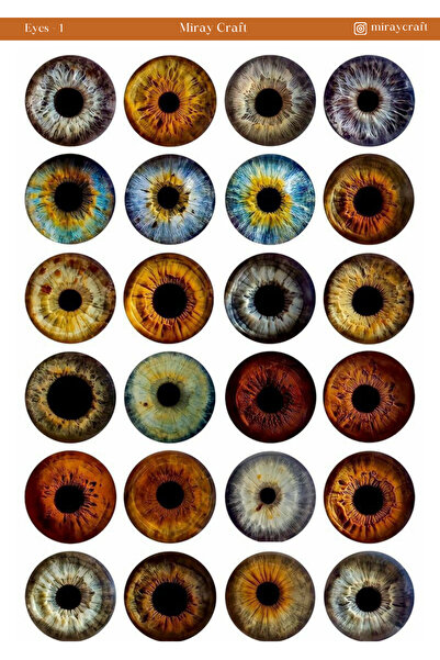 MirayDesign 1 Adet Göz Temalı Sticker Sayfası – Journal & Planner (12×17 cm)