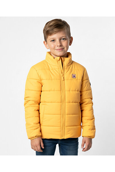 Pine kids Woven Full Sleeves Solid Padded Jacket - Yellow