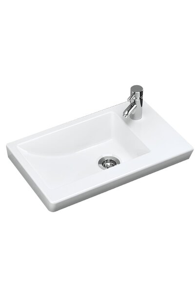 Turavit İda Dikdörtgen Etajer Uyumlu Beyaz Lavabo 28x45 Cm ID0703