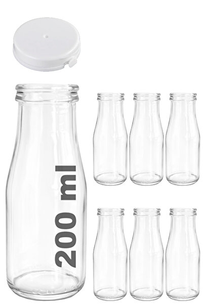 Afracam 200 ml Şeffaf Süt, Ayran, Su, Limonata Şişesi 200 cc Yırtmalı Kilitli...