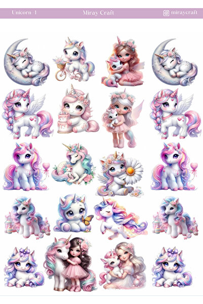 MirayDesign 1 komad naljepnica sa temom jednoroga – Dnevnik i planer (12×17 cm)