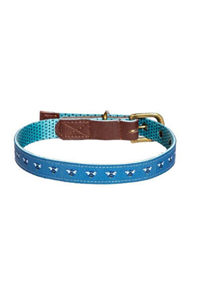 Danish Design FatFace Spotty Bees Dog Collar BLUE/2.5CM